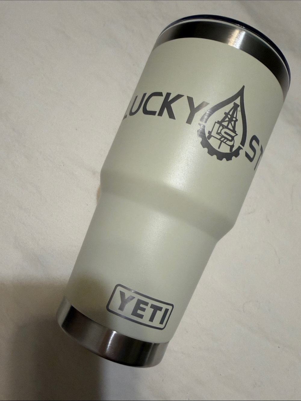 Yeti Rambler Tumbler in Cream with Black Logos